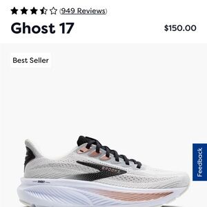 Brooks Ghost 17 Women's Shoes - White and Black